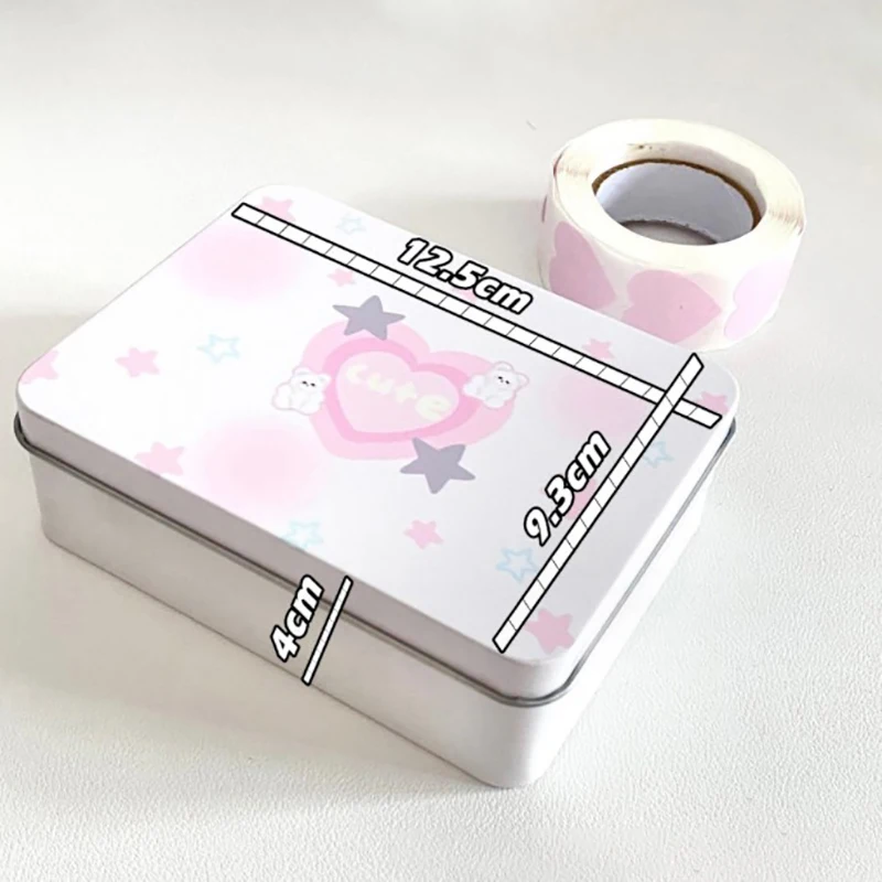 

Cartoon Kpop Photocards Desktop Storage Star Storage Box Small Card Stickers Tapes Storage Box Stationery Office Supplies