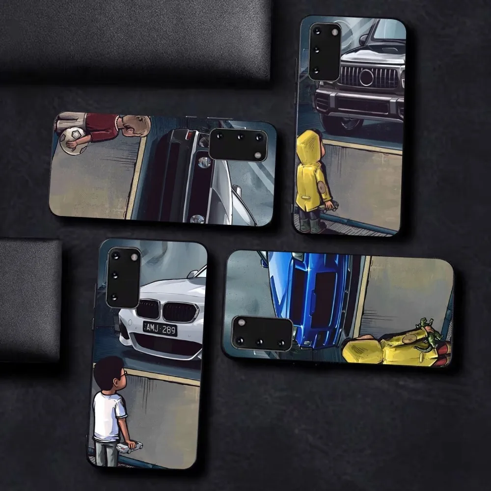 

Boy See Sports Car Phone Case For Samsung S 9 10 20 21 22 23 30 23plus lite Ultra FE S10lite Fundas