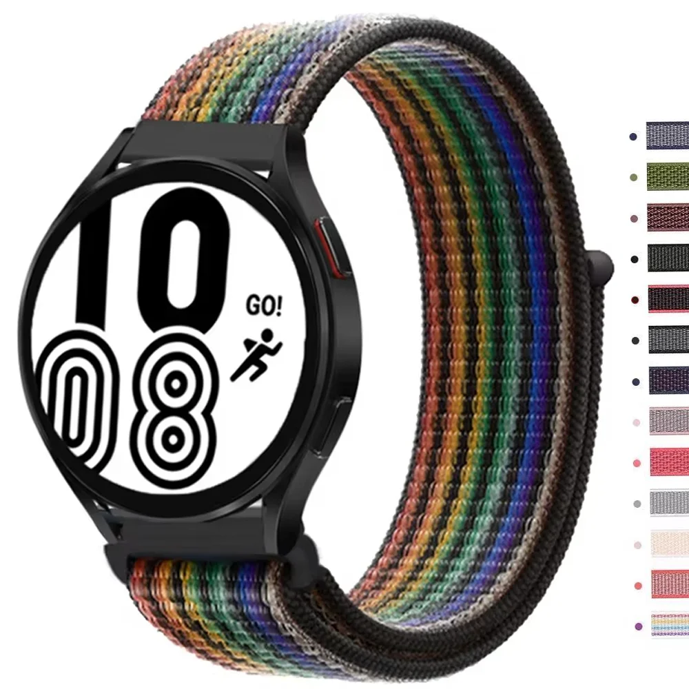 Спортивный ремешок с нейлоновой петлей для Samsung Galaxy Watch 7/6/5/4/5pro/4/6 Classic/active 2 браслет