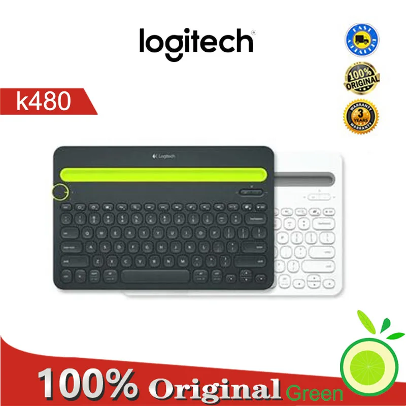 

Logitech K480 Bluetooth Wireless Keyboard Mouse Set Multi-Device Keyboard with Phone Holder Slot for Windows Mac OS iOS Android