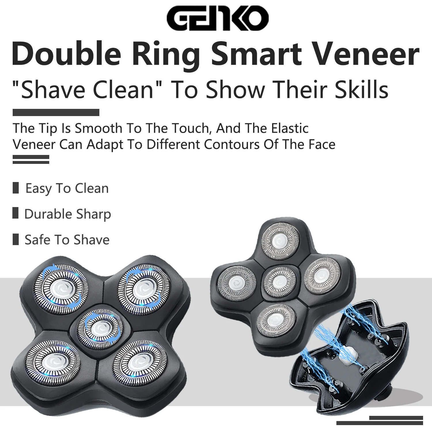 Бренд GENKO сменная головка для бритвы с 5 лезвиями совместимая магнитными режущими