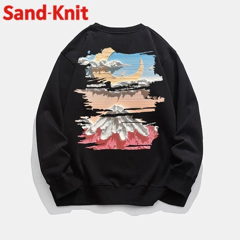 

Американская уличная одежда, толстовка с рисунком масляной живописи, высококачественные Осенние Топы из 100% хлопка с длинным рукавом, хаки, белая одежда в стиле Харадзюку