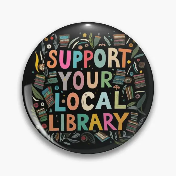 Поддержите местную библиотеку нежный эскиз мягкая пуговица декор женская брошь