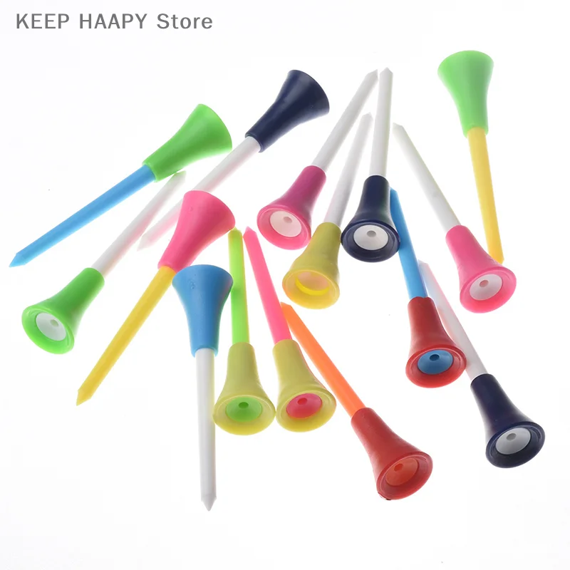

100pc 83mm 30 Pcs Plastic Golf Tees Multi Color Durable Rubber Cushion Top Golf Tee Golf Accessories for golf sprot