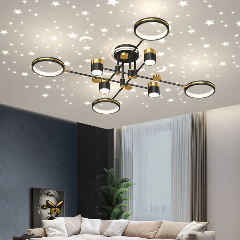 Купи Nordic Starry sky top Led Chandelier lights For Livingroom decoration Bedroom home decor 110-220V Led Chandelier indoor lighting за 8,010 рублей в магазине AliExpress