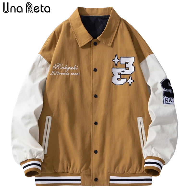 

Una Reta Jackets For Men Harajuku Casual Oversized Coat Men Hip Hop Single-breasted Embroidery Jacket Streetwear Baseball Jacket