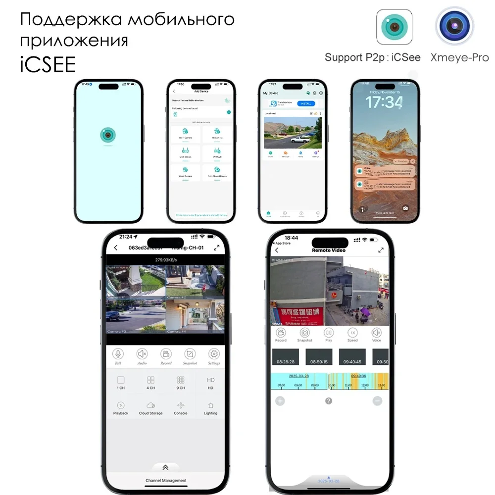 Фото XM H.265 8-канальный 4-канальный 5MP-N AHD DVR-рекордер CCTV 1080N поддерживает XVI AHD TVI CVI CVBS IP-камеры XMeye Onvif №5