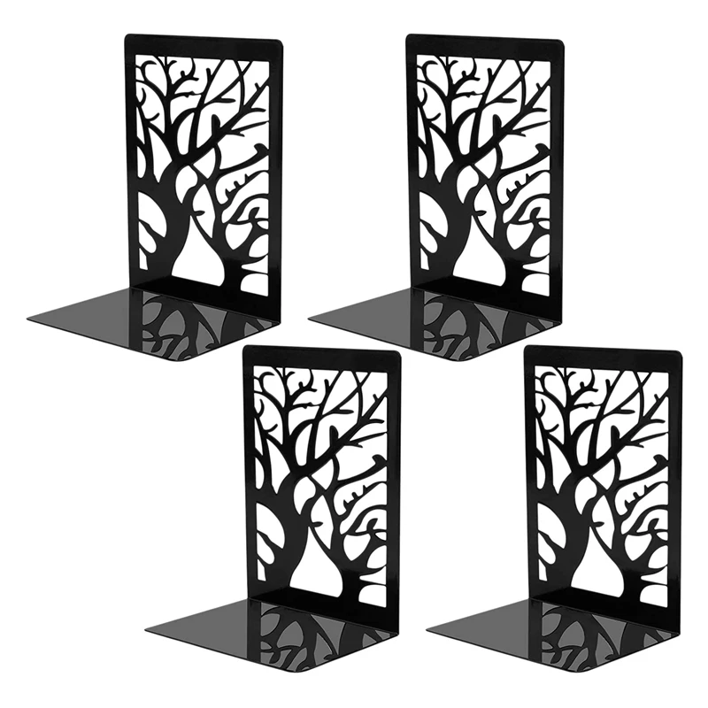 

2 Pairs Of Book Ends, Book Shelf Spine, Book Shelf Book Shelf, Decorative Book End, Metal Book End, Non-Slip Book End