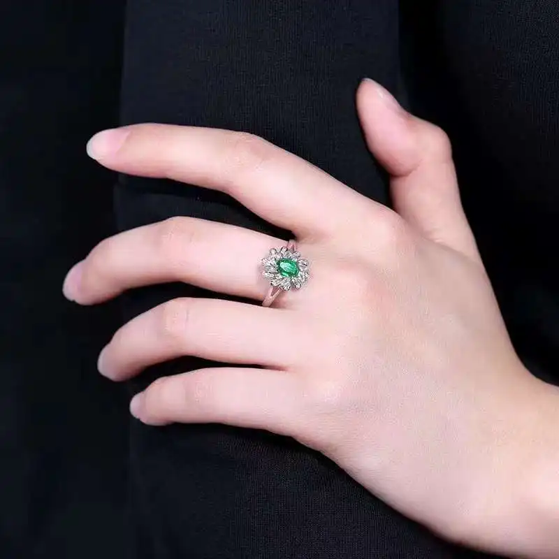 SGARIT Изящные Ювелирные изделия Φ 18K белое золото 0.42CT овальная форма натуральная