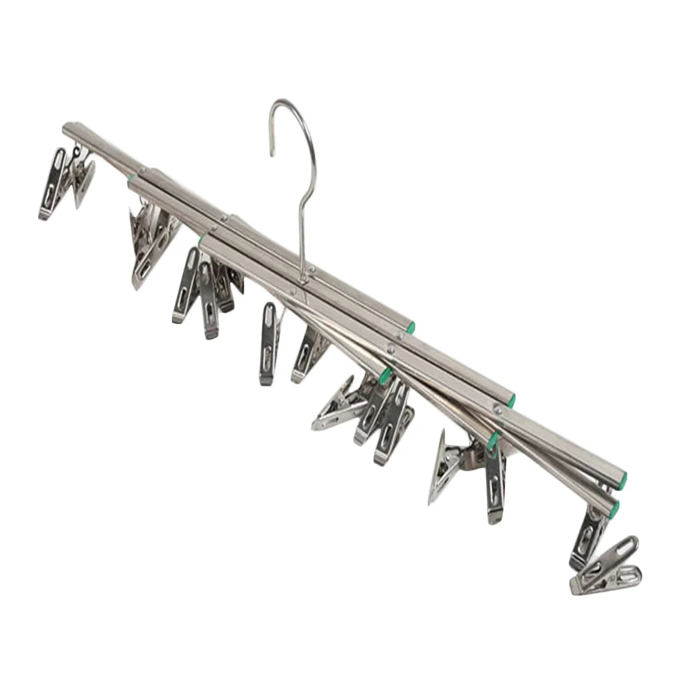 

Clothes Drying Rack Stainless Steel Foldable Clothes Hanger Sock Short Drying Clips Umbrella-type 20 Clips