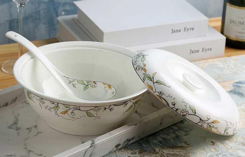 9-дюймовая картина с позолоченной волной и листьями поэта из костяного фарфора