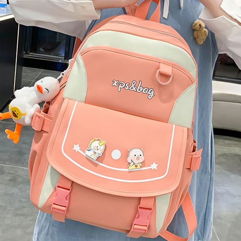 

4pcs Cartoon Nylon School Backpack Travel Daypacks Shoulder Bags Bookbag Pencil Case Set for Student Teen Girls