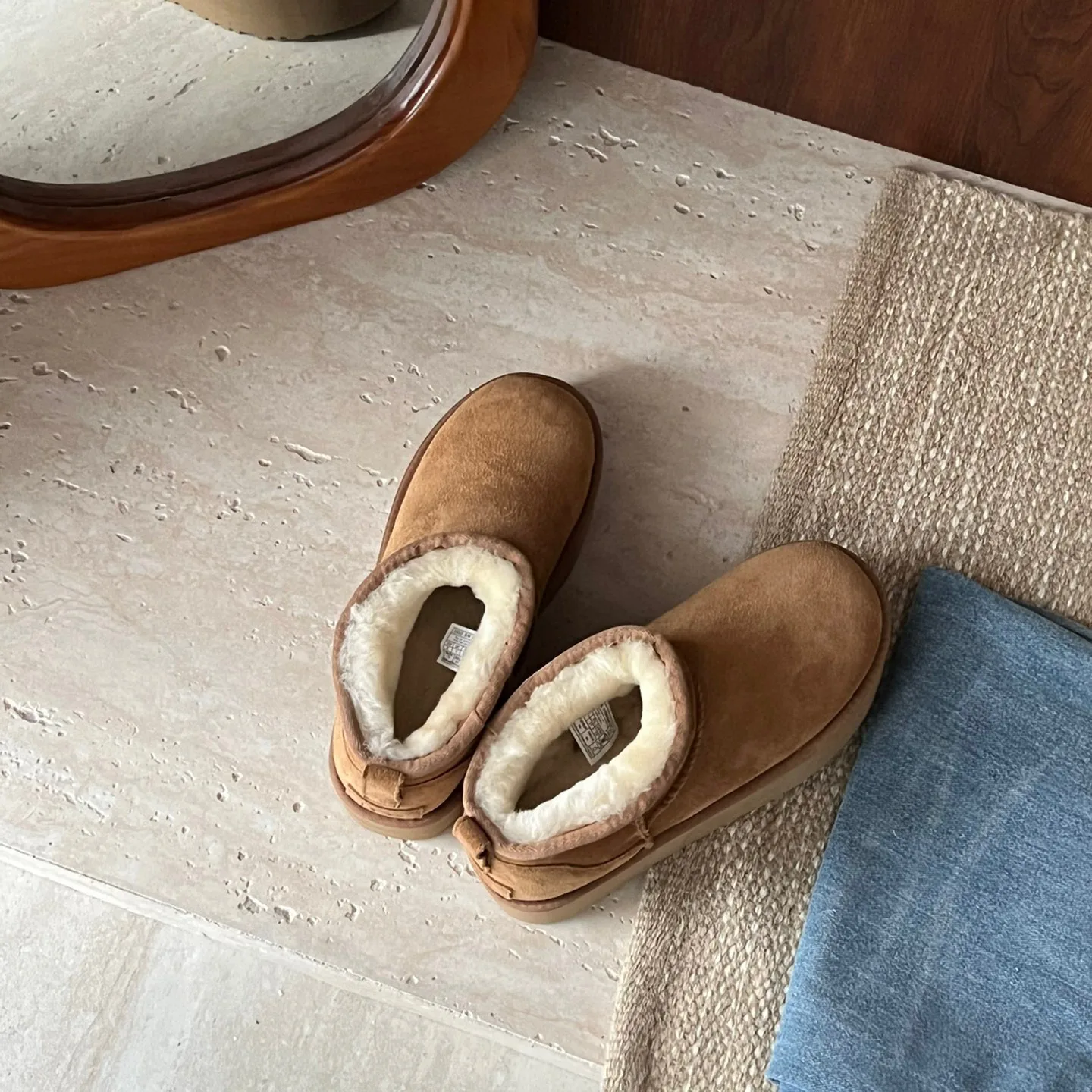 

New Brand Designer Plush all in Women's Winter Fur Warm Ankle Snow Boots 5CM Thick-sole Non-slip Outdoor Activities Shoes