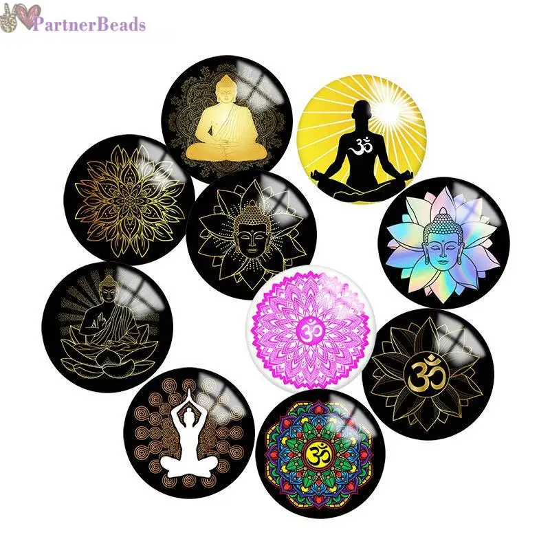 

Yago Faith Round Photo Glass Cabochon Demo Flat Back Making Findings 20mm Snap Button S0001