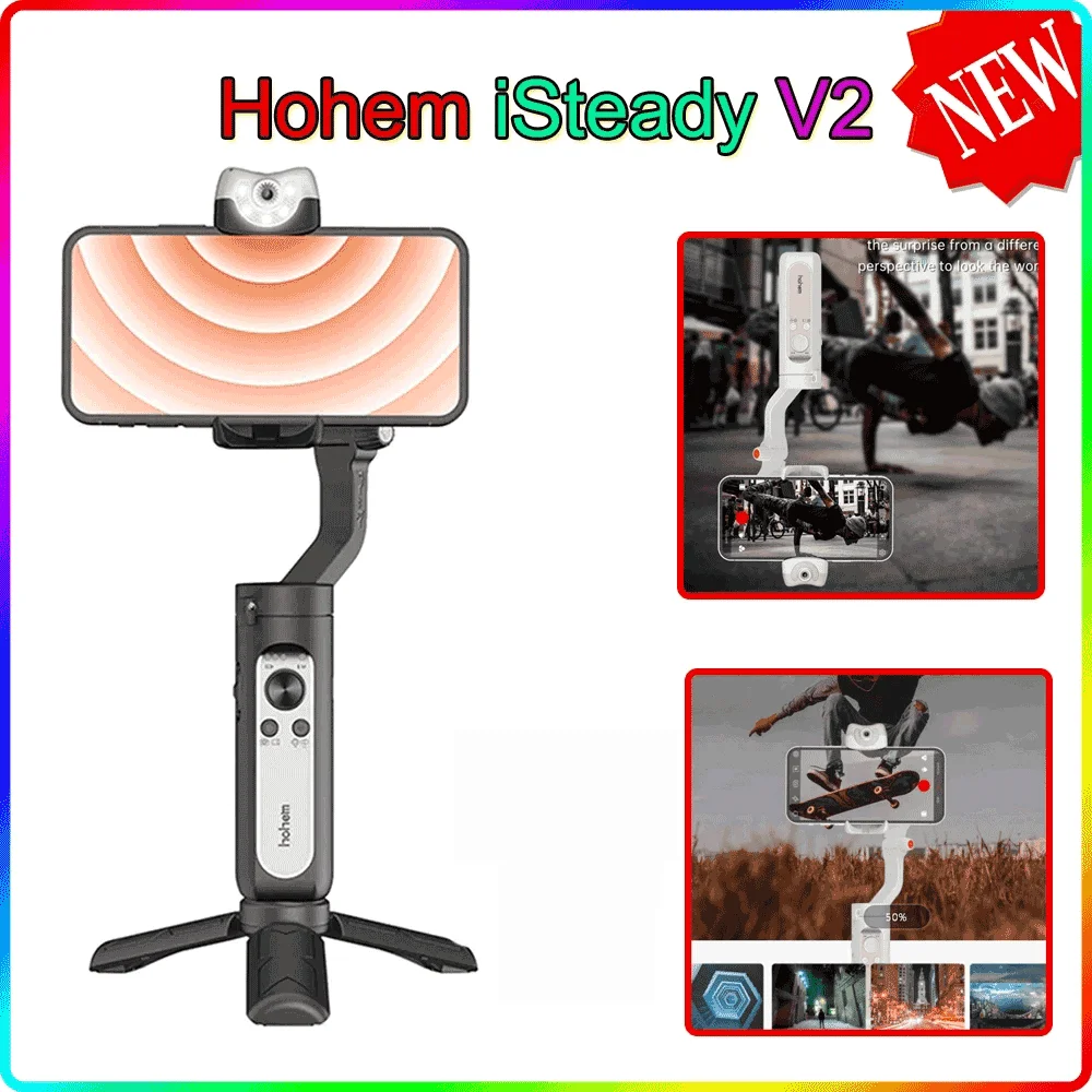 

Smartphone Stabilizer AI Tracking Gesture Control Selfie Stick for iPhone Action Camera Hohem iSteady V2 3 Axis Handheld Gimbal