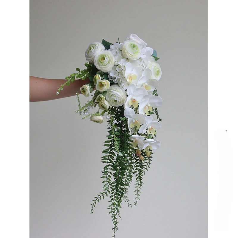 Букет невесты с буканом имитация цветка свадьба искусственный цветок реквизит