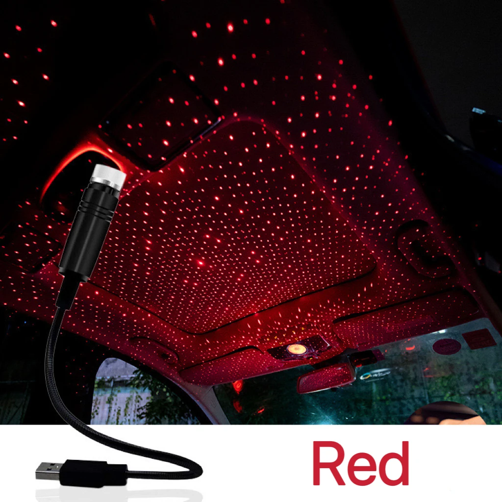 

1x USB LED Car Interior Decorative Light Roof Star Light DJ Christmas Atmosphere Ambient Light Multiple Lighting Effects