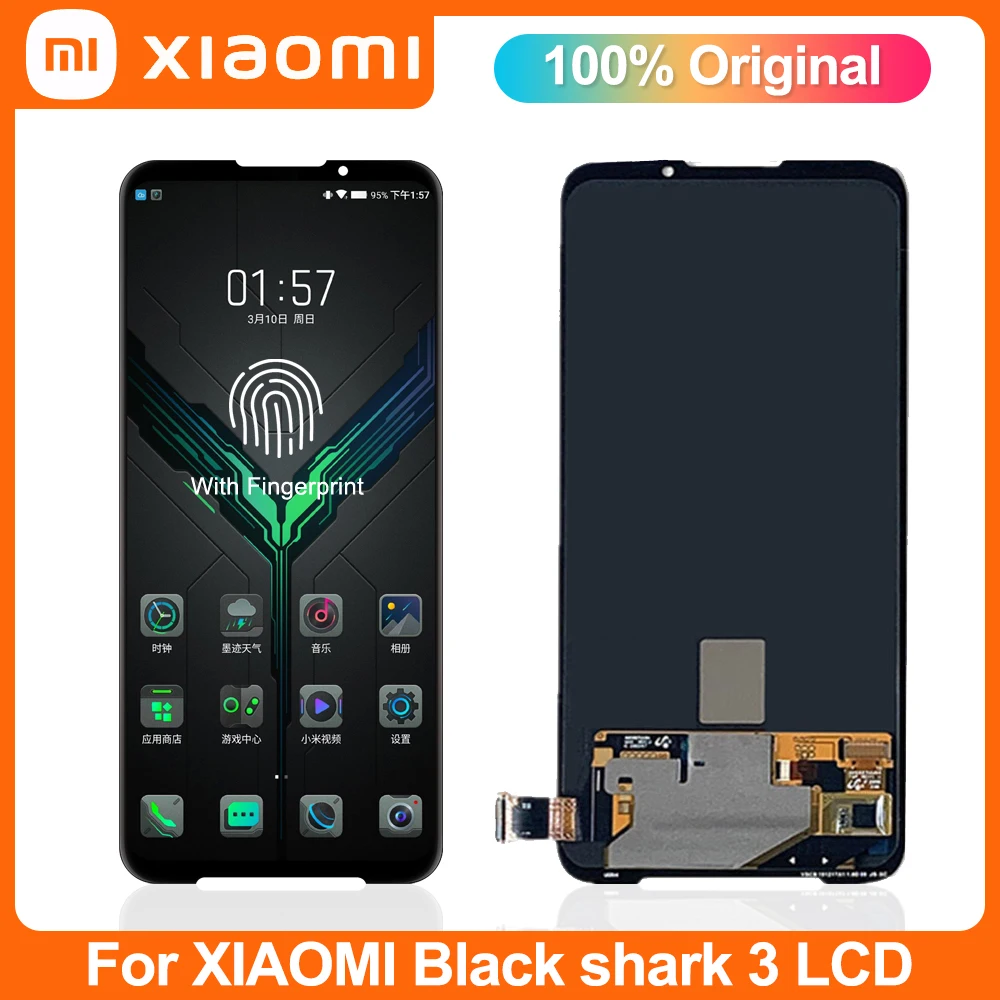 

Оригинальный экран 6,67 дюйма для Xiaomi Black Shark 3, ЖК-дисплей, сенсорный дигитайзер в сборе, BlackShark3 KLE-H0,KLE-A0, детали для телефона