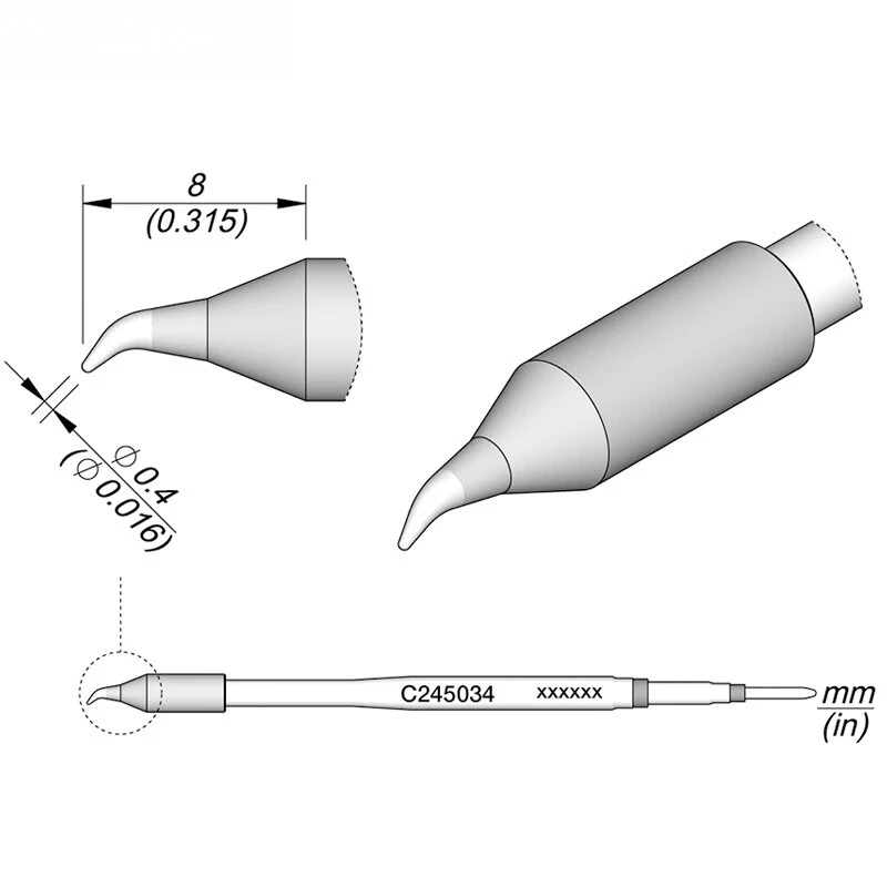 

JBC C 245029 C 245034 C 245804 Паяльное жало T245-A Ручка Паяльная станция Инструмент для ремонта Конический тип C245 Series Iron CD-2BHQF sp