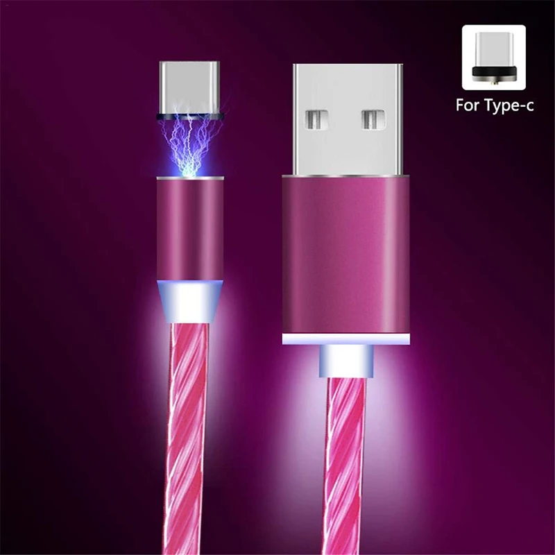 

LED Flowing Magnetic Charger Cable Glowing Shiny Mobile Phone Charging Cord