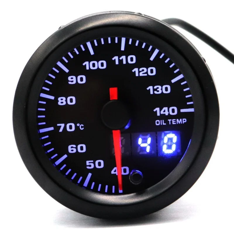 

7ColorLEDBacklight52mm 2-Inch12VOil temperature meter40~140℃ OILTEMP Double Display of Pointer Value