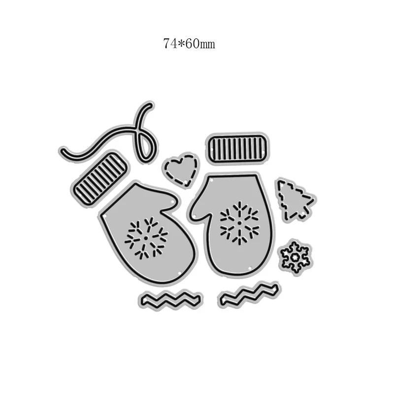2022 DIY Winter Gloves Metal Cutting Dies for Scrapbooking and Card Making Journal Decoration New Embossing Craft Without Stamps images - 6