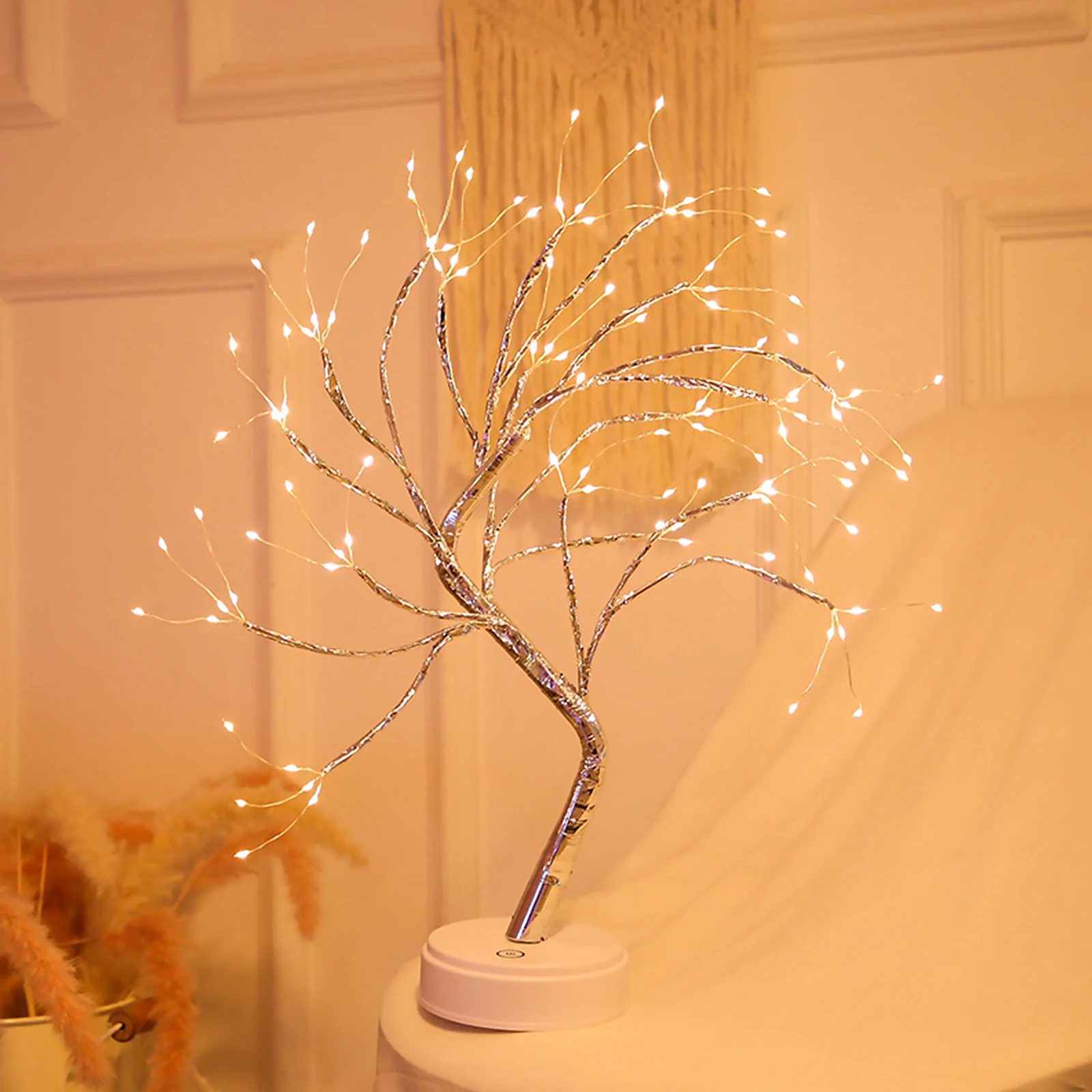 

LED Night Lights Mini Christmas Tree Table Lamp Copper Wire Garland Fairy String Lights Home Bedroom Gifts Christmas Decoration