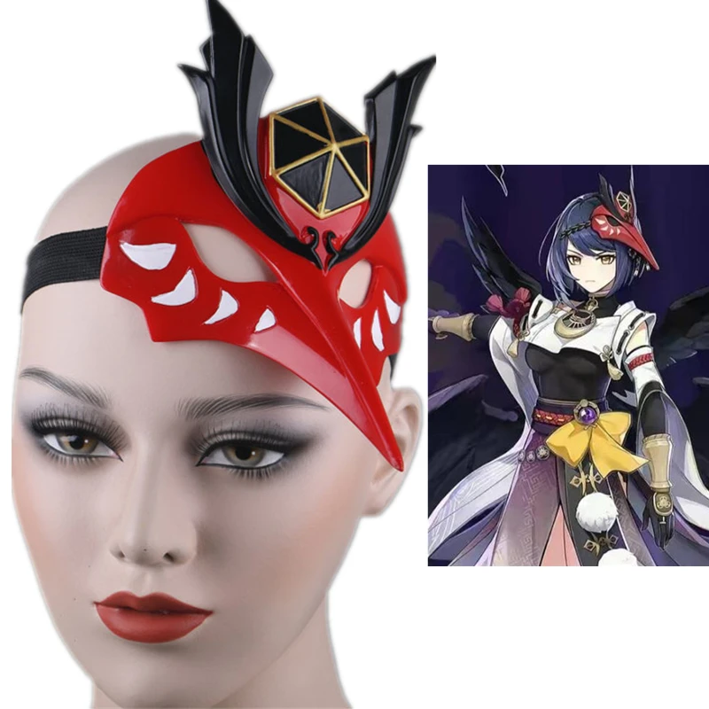 

Маска для косплея из ПВХ Game Genshin Impact Kujo Sara, аксессуары для волос