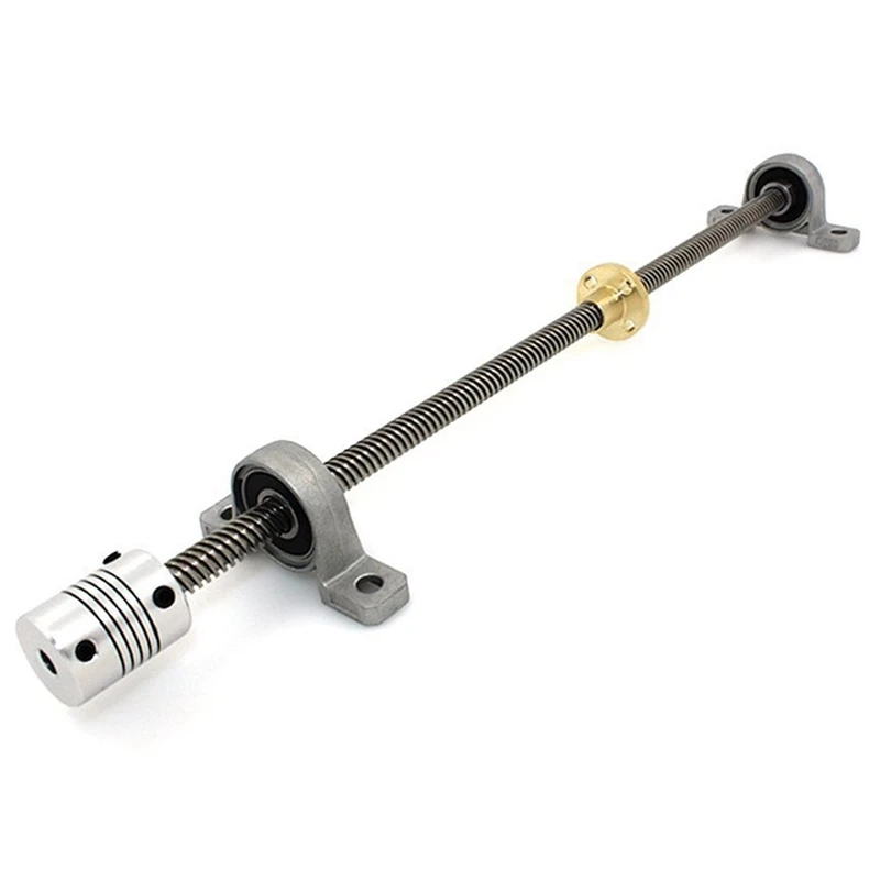 

400Mm 8Mm T8 Lead Screw Set Lead Screw+ Copper Nut + Coupler + Pillow Bearing Block For 3D Printer