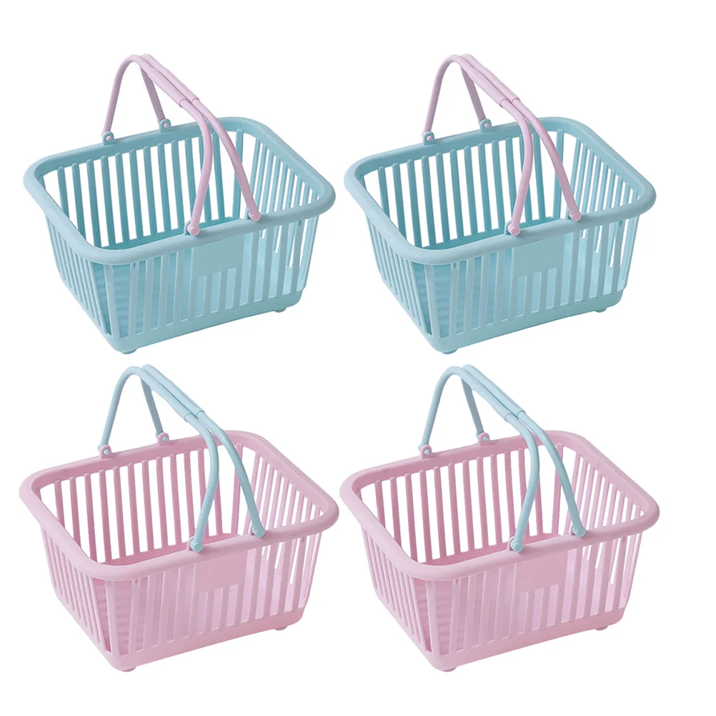 

Basket Shopping Toy Kids Grocery Mini Baskets Cartstorage Small Playwith Handle Store Pretend Kid Bins Handles Organizer