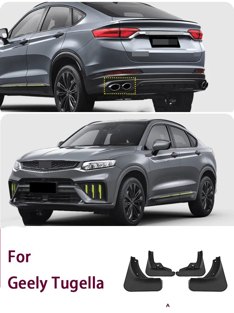 

Брызговики для Geely Tugella FY11 2021 2022 2023, брызговики от грязи, брызговики, передние и задние колеса, брызговики, Аксессуары для автомобилей, 4 шт.