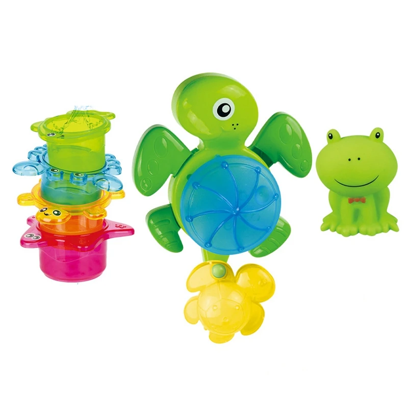 

Turtle Stacking Cup Educational Baby Bath Toys Folding Tower Summer Water Windmill Stack Cups Bathtub Toy Set For Kids
