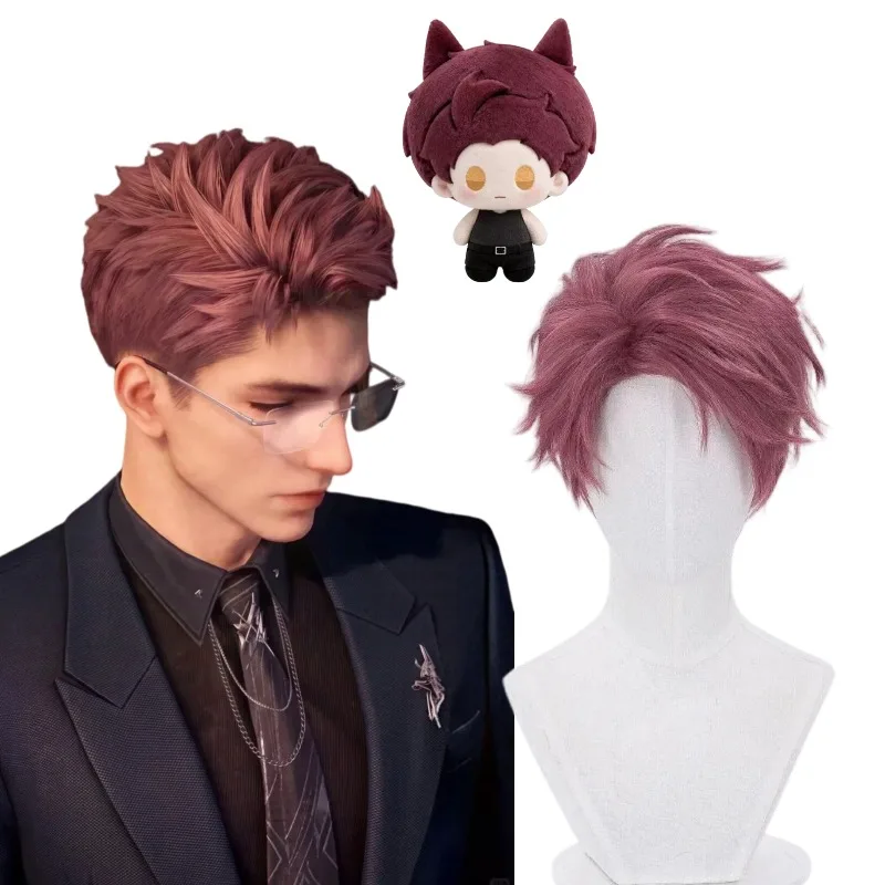 Фото Парик Valko Wig Game Love and Deepspace для косплея, красный короткий синтетический парик, аксессуары для ролевых игр, реквизит для мужчин, тематическая вечеринка №1