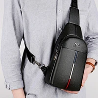 yoreai mens pu waterproof chest bag business briefcase multifunctional headphone wear resistant shoulder bags cycling pounch