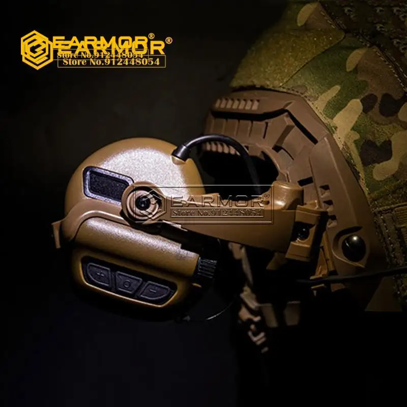EARMOR M32{X}-MOD4: Enhanced Tactical Headset with Noise Reduction and Amplified Communication for RAC Rails