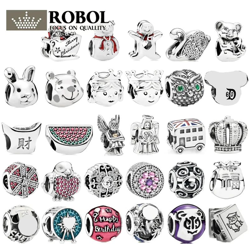 

6 2021 New Fashion 925 Sterling Silver Fashion Snowman Owl Car Beads Suitable for Women's Jewelry Free Shipping Wholesale