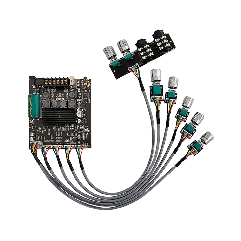 

Плата усилителя мощности KTV TPA3116D2, 2,1 каналов, Bluetooth, микрофон, аудиоинтегрированная машина, 50 + 50 + 100 Вт, чип усилителя мощности