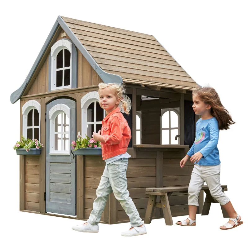 Forestview II Wooden Outdoor Playhouse with Kitchen