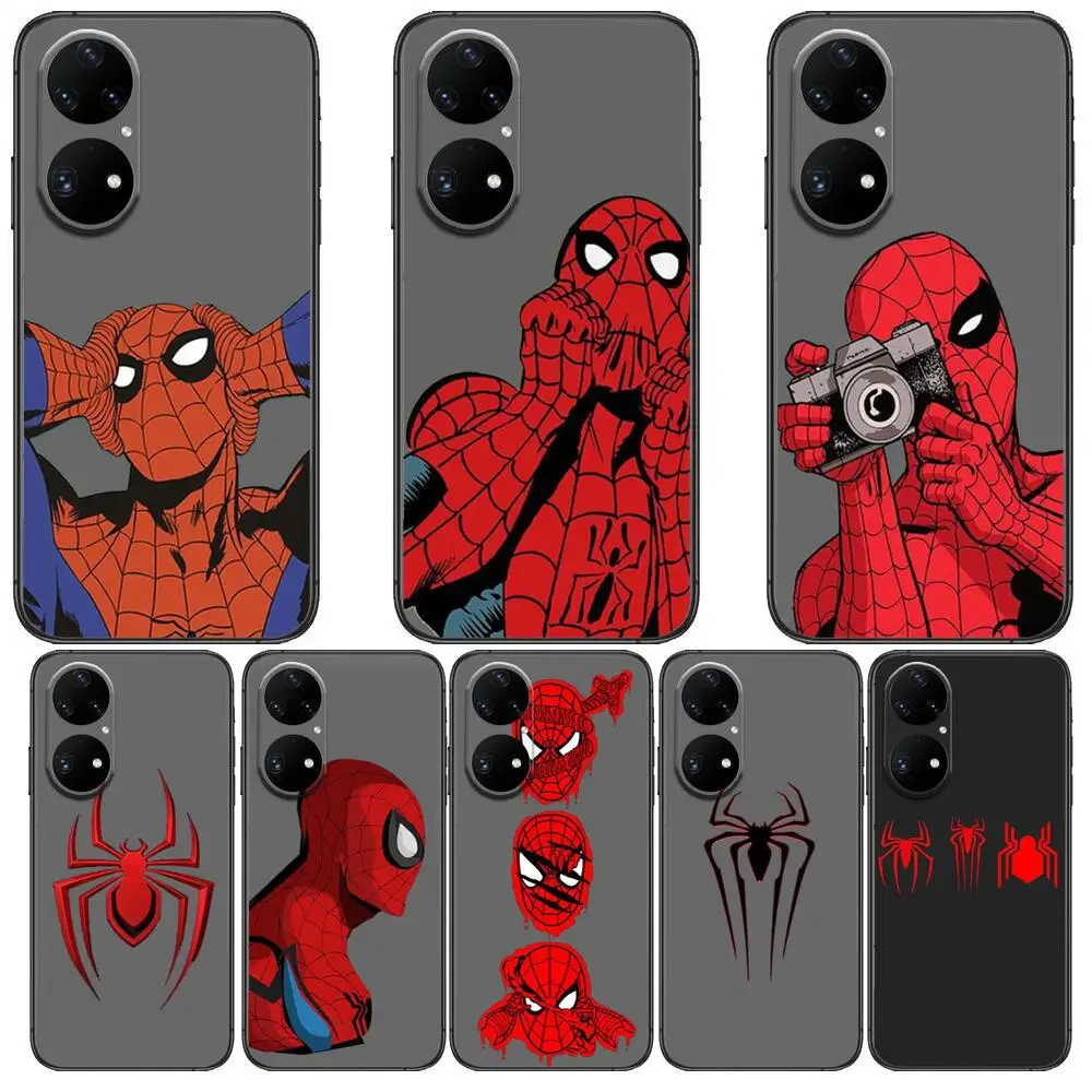 

Marvel SpiderMan Matte Phone Case For Huawei p50 P40 p30 P20 10 9 8 Lite E Pro Plus Black Etui Coque Painting Hoesjes comic fas
