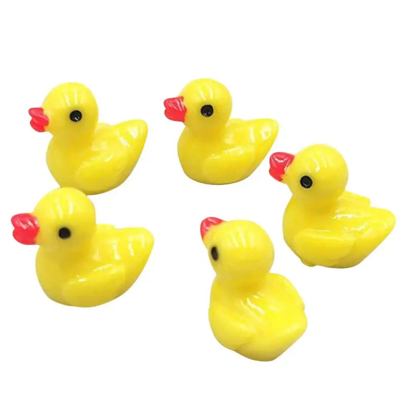 

100 PCS Realistic Shape Mini Resin Ducks Small Duck Christmas Birthday Party Micro Fairy Garden Landscape Home Ornament