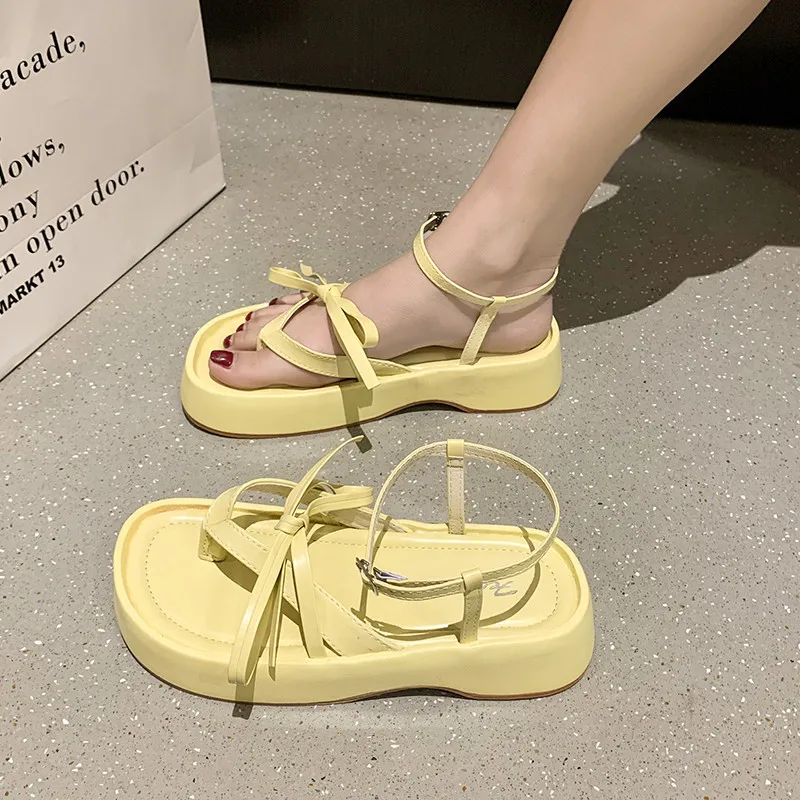 

Женские босоножки на танкетке, бежевые шлепанцы на платформе и каблуке, удобная обувь для женщин, танкетка средней высоты, 2022