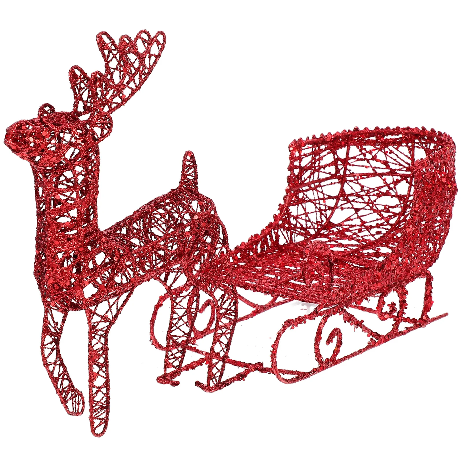 

Raindeer Christmas Xmas Party Favors Christmas Desktop Figures Christmas Glitter Elk Figurine Christmas Reindeer Sleigh Figurine