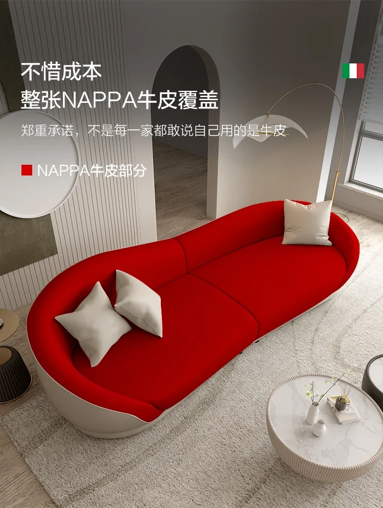 Dipper современный простой кожаный диван для дома в кремовом стиле гостиной