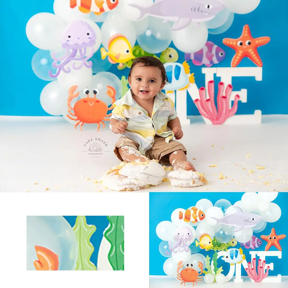 Фон для фотосъемки Oneder с изображением морского побережья детей и взрослых