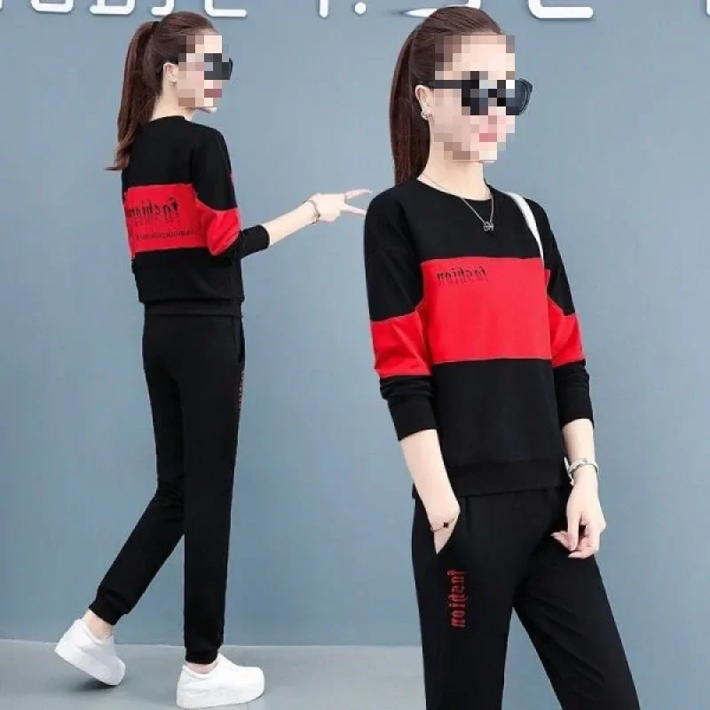 2023 весна осень новый стиль женский повседневный спортивный костюм больших