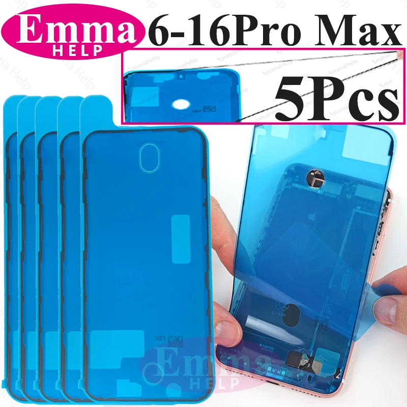 5 шт. водонепроницаемая наклейка для iPhone 16 15 14 13 12 11 XS Pro Max X XR 8 7 6 Plus уплотнительная