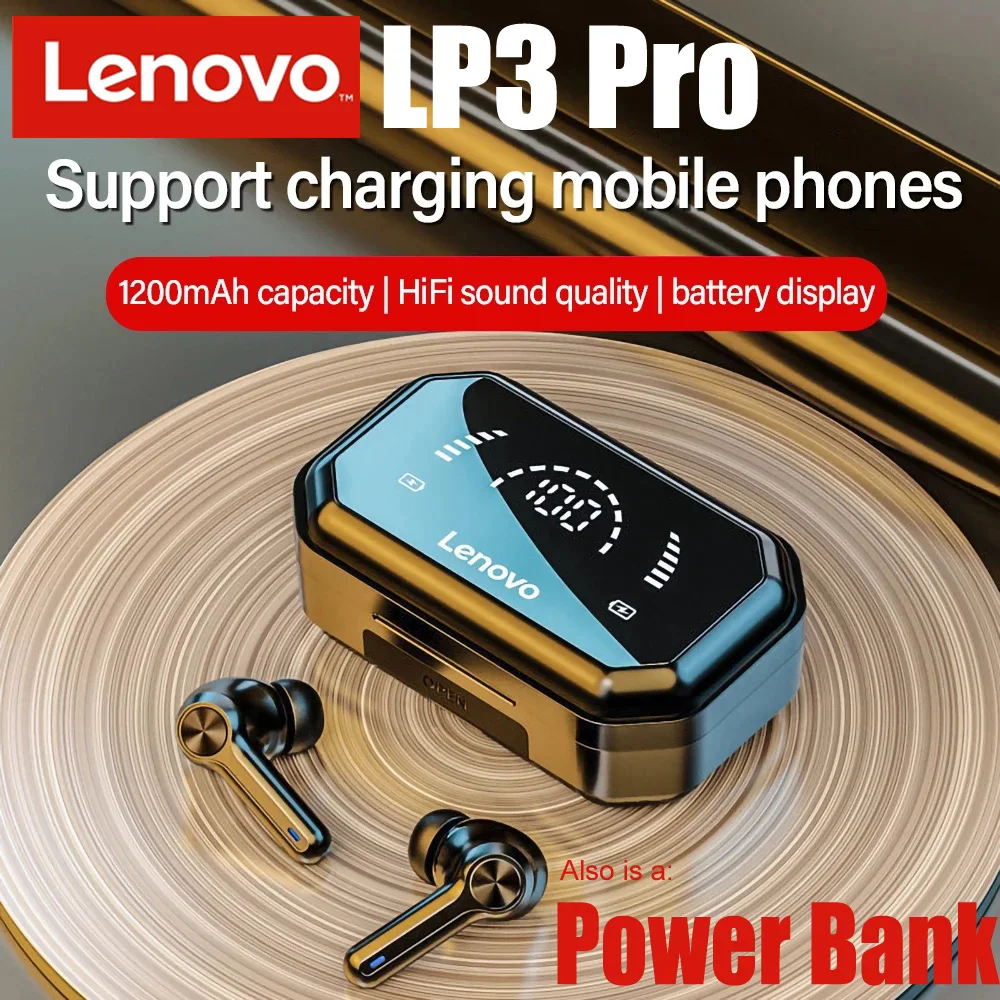 Беспроводные наушники-вкладыши Lenovo LP3 Pro TWS наушники с микрофоном батарея 1200