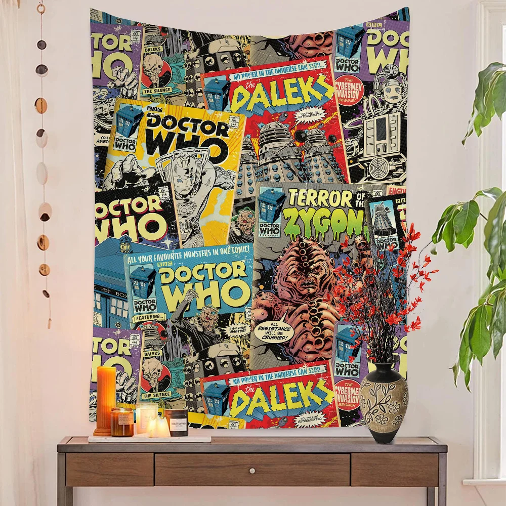TV D-Doctor W-Whos Большой Настенный Гобелен С Принтом Sci-Fi Художественная Декоративная