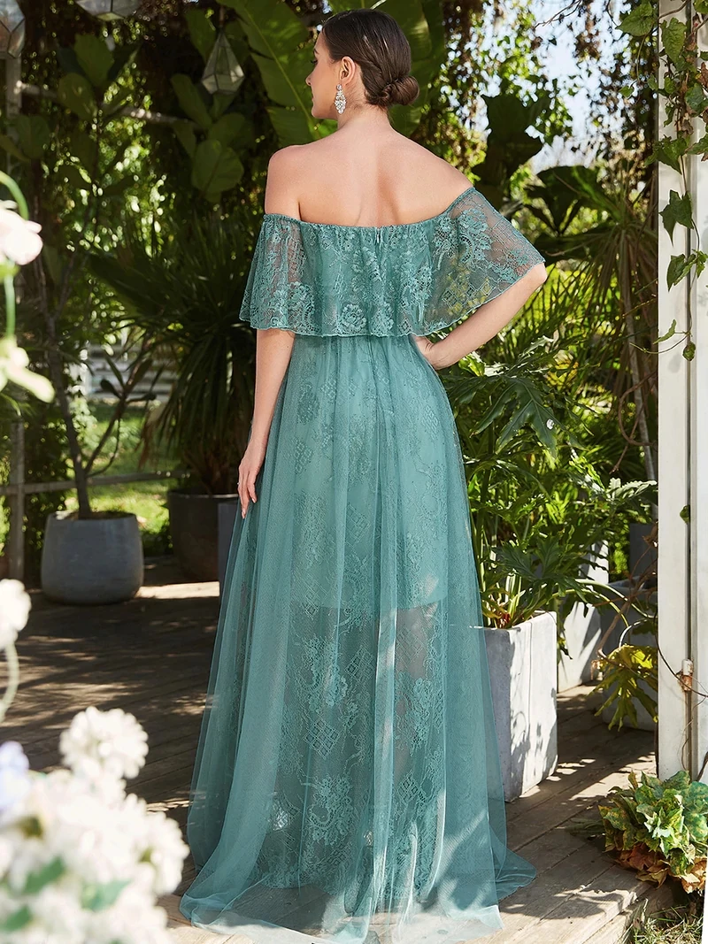 Женское вечернее платье с коротким рукавом ever pretty длинное ТРАПЕЦИЕВИДНОЕ