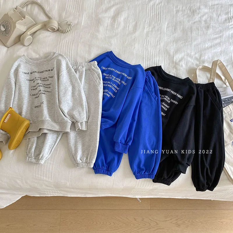 

Boys Sweatshirts +Pants 2PCS/Set 2022 Hot Warm Thicken Winter Autumn Suits Sports Outfits Plus Size Children Clothing